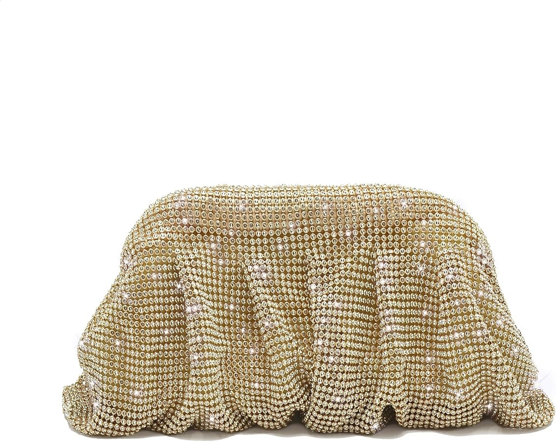 Miuco Rhinestone Clutch Purses For Women Crystal Evening Bag Dumpling Bags Handbag With Chain | Amazon (US)