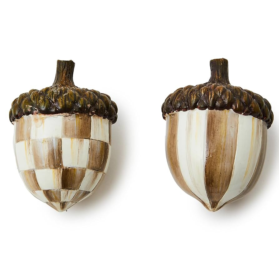 MACKENZIE-CHILDS Decorative Acorns, Resin Acorn Fall Decor for Kitchen and Home, Set of 2, Brown-... | Amazon (US)