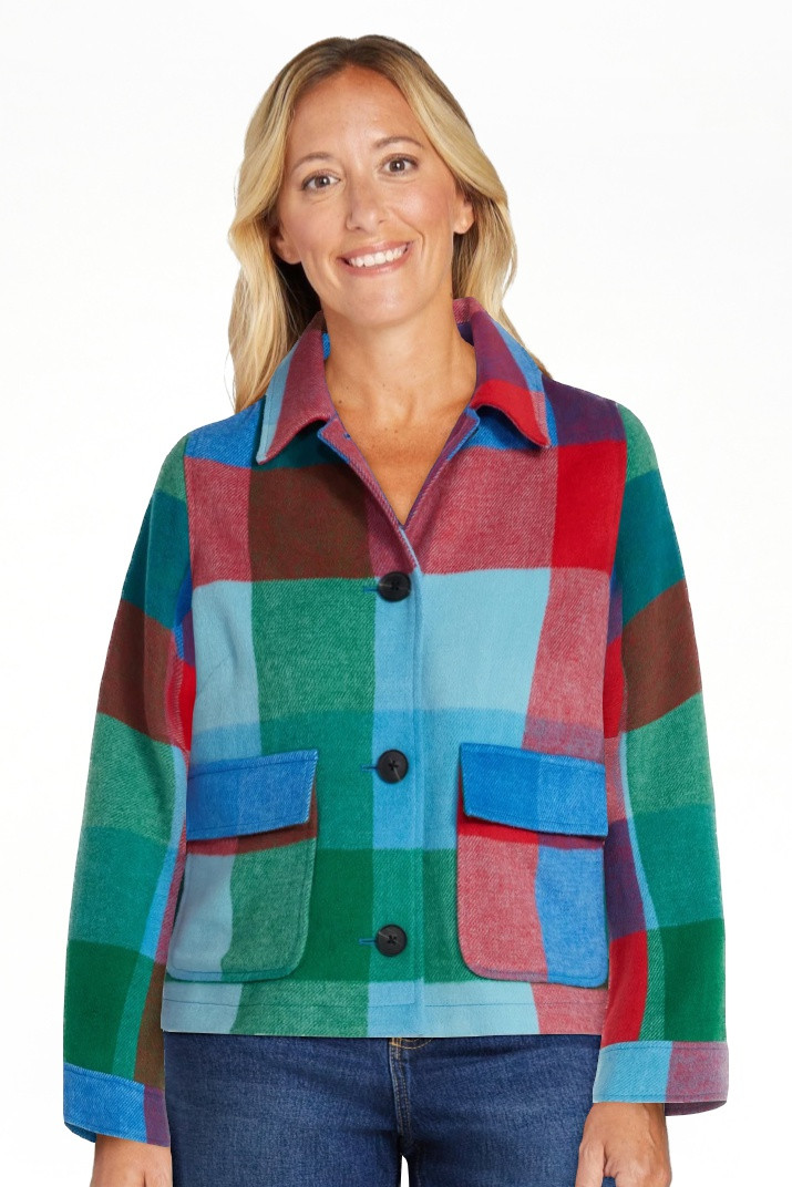 Free Assembly Women's Plaid Cropped Chore Jacket, Sizes XS-XXL | Walmart (US)