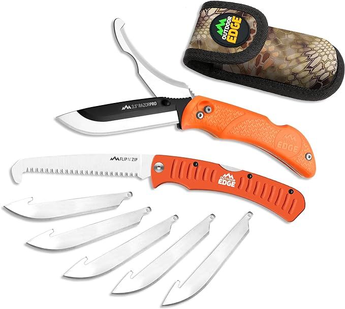 Amazon.com : Outdoor Edge RazorPro - Double Blade Folding Hunting Knife with 3.5" Replaceable Raz... | Amazon (US)