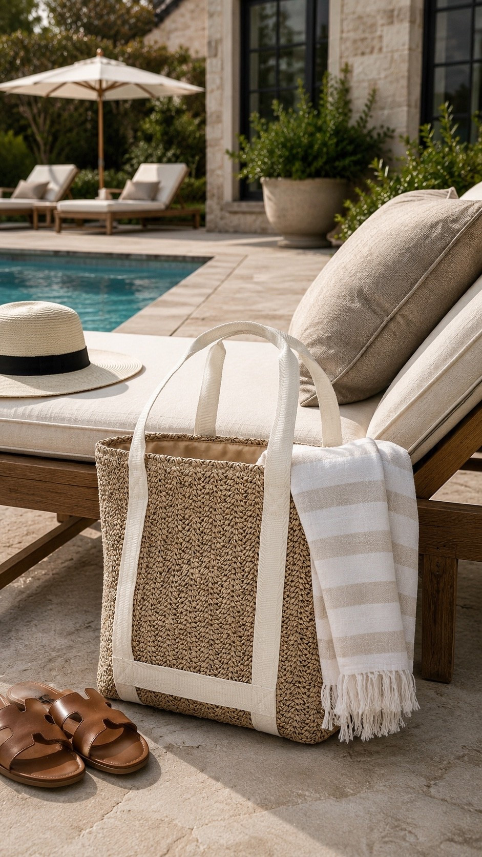 LOVE this straw beach tote and it’s currently 50% off the straps can hold a hat or beach towel so there’s more room in the tote.

#LTKSaleAlert #LTKTravel #LTKSwim