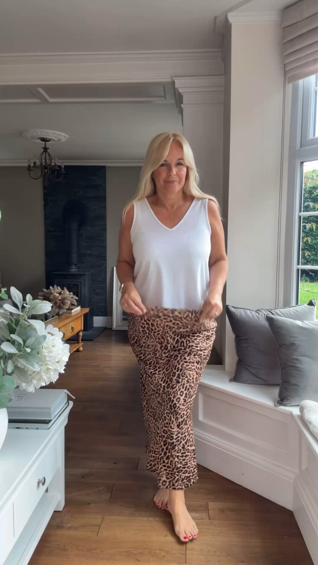 A comfy/smart date night look 🖤
The black blazer is a must have in your wardrobe! 
Over 40 Over50 Style Black Blazer Leopard skirt date night look vest top

#LTKuk #LTKsummer #LTKdatenight