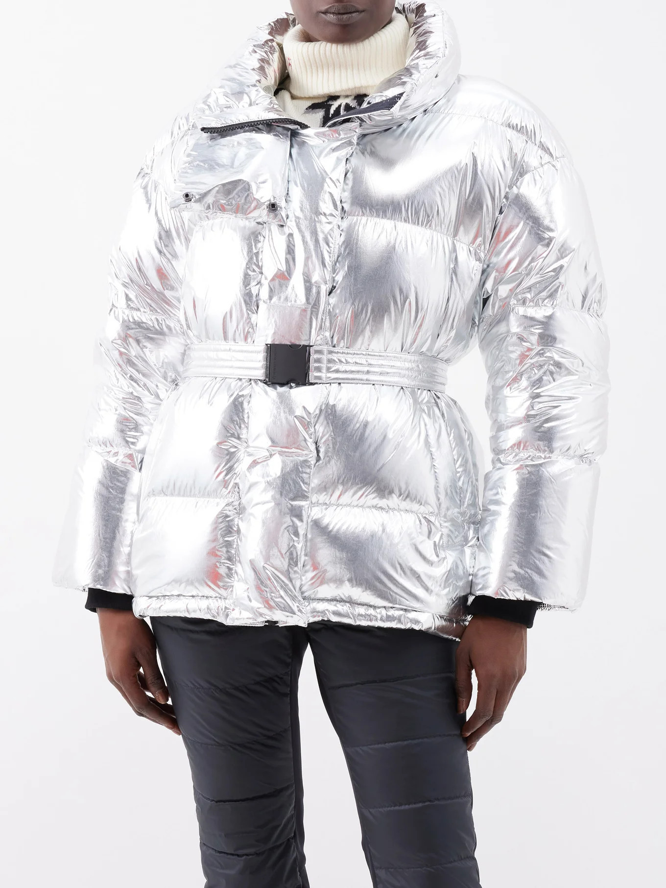 Metallic softshell belted down ski jacket | Matches (UK)