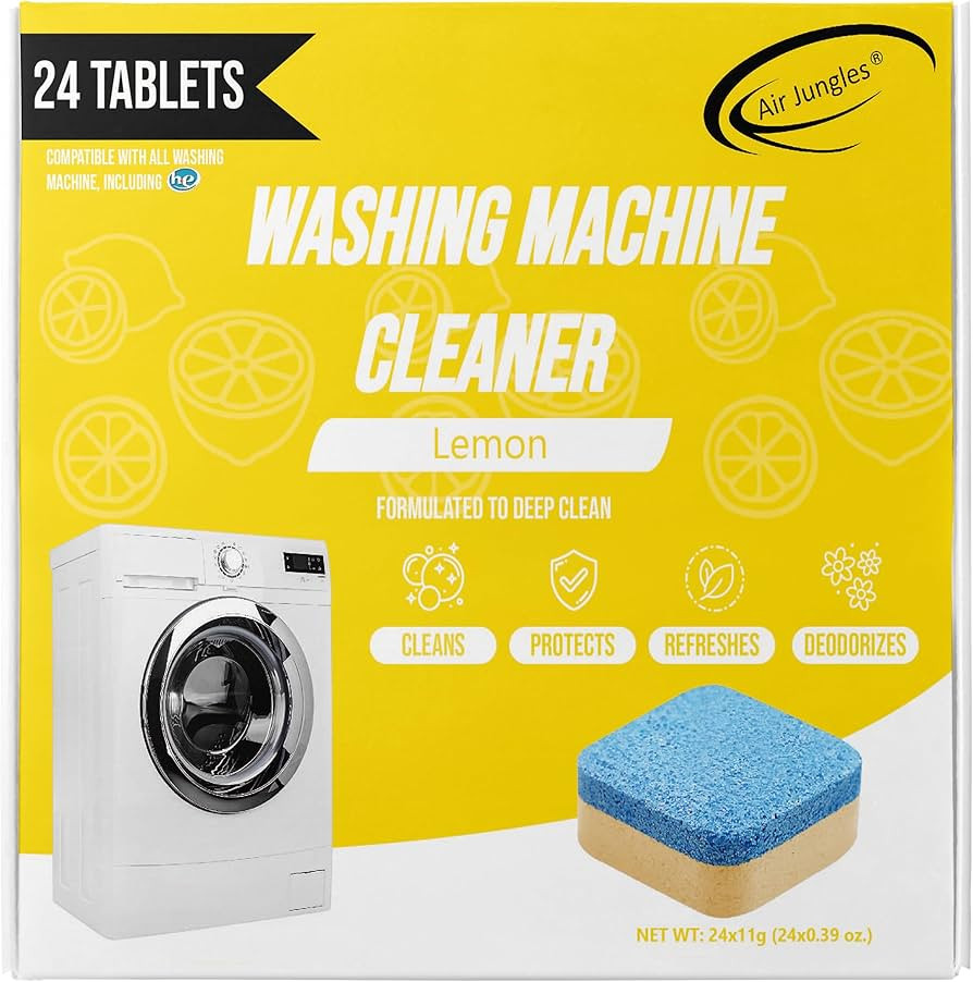 Air Jungles Washing Machine Cleaner Tablets 24 Count, Lemon Scent, Deep Cleaning, Dirt Remover, C... | Amazon (US)