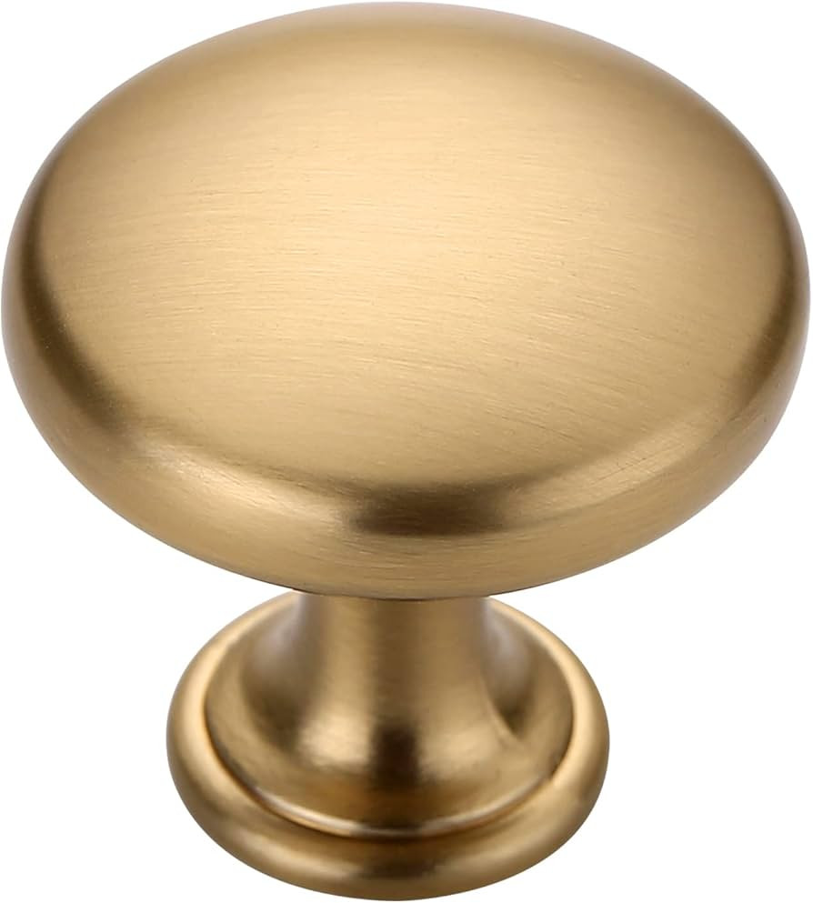 Alzassbg 25 Pack Champagne Bronze Cabinet Knobs, 1-1/8 Inch Diameter Kitchen Cabinet Hardware Rou... | Amazon (US)