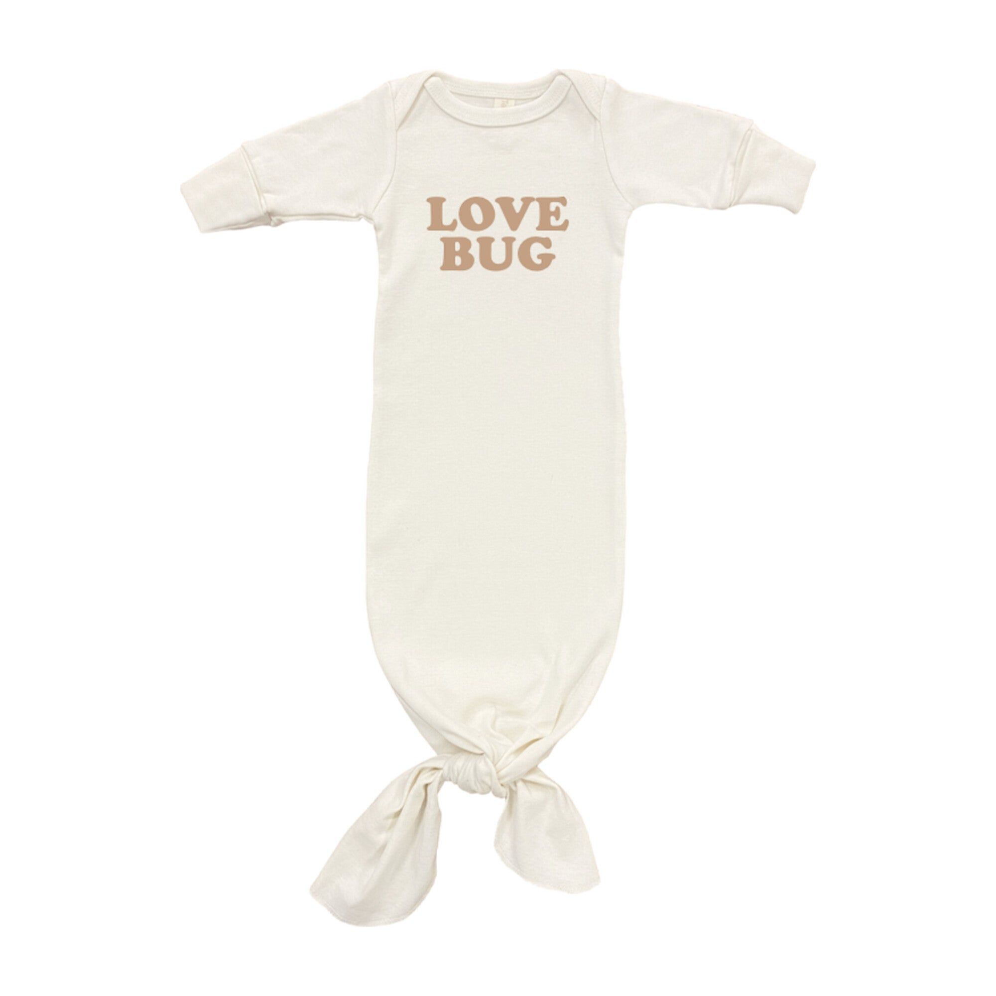 Love Bug Organic Infant Gown, Clay | Maisonette