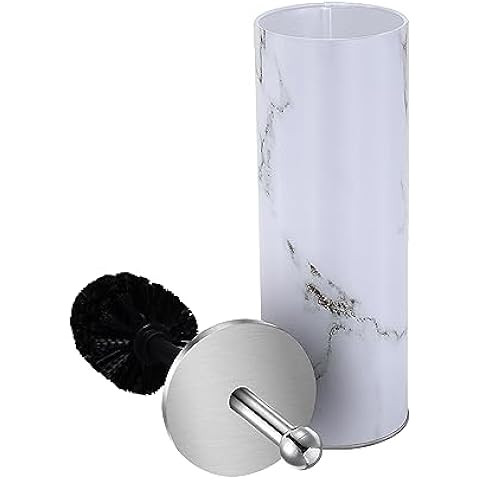 Home Basics White Marble Toilet Brush Set with Nylon Bristles and Holder | Amazon (US)