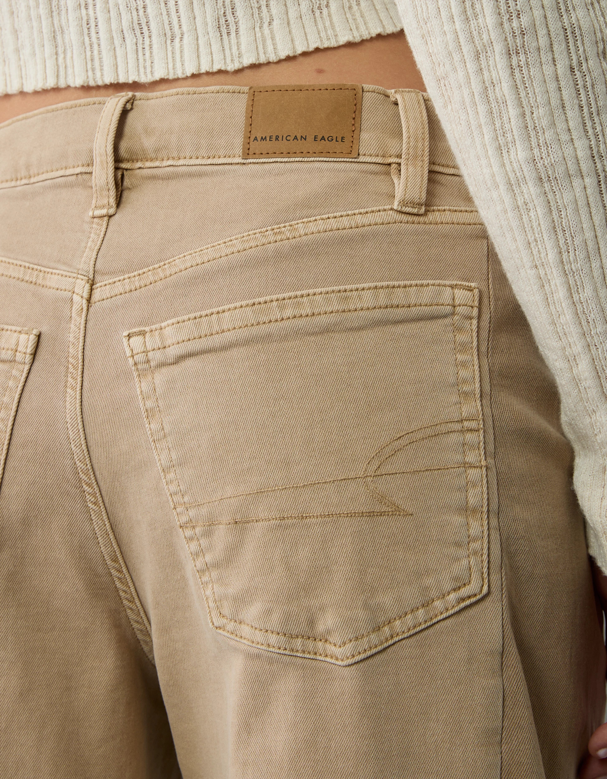 AE Dreamy Drape Strigid Barrel Jean | American Eagle Outfitters (US & CA)