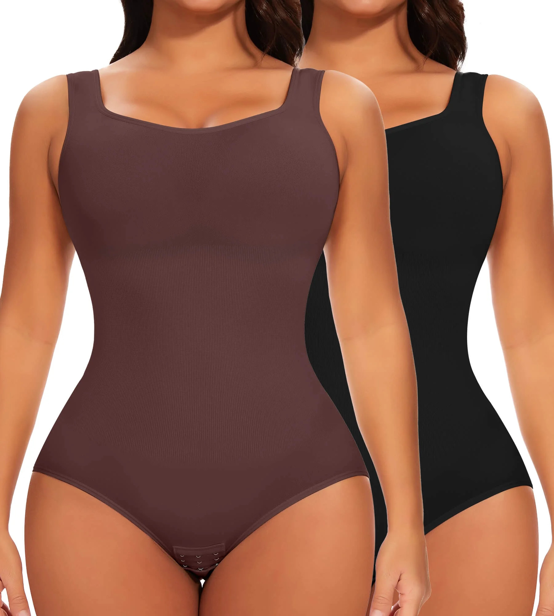 MANIFIQUE 2 Piece Shapewear Bodysuit for Women Tummy Control Slim Fit Sleeveless Round Neck Body ... | Walmart (US)