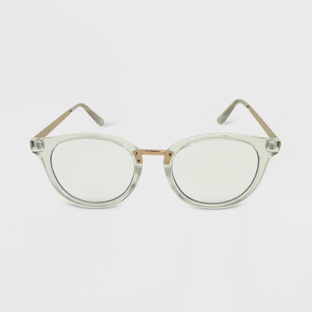 Women's Crystal Round Blue Light Filtering Glasses - Wild Fable Clear | Target