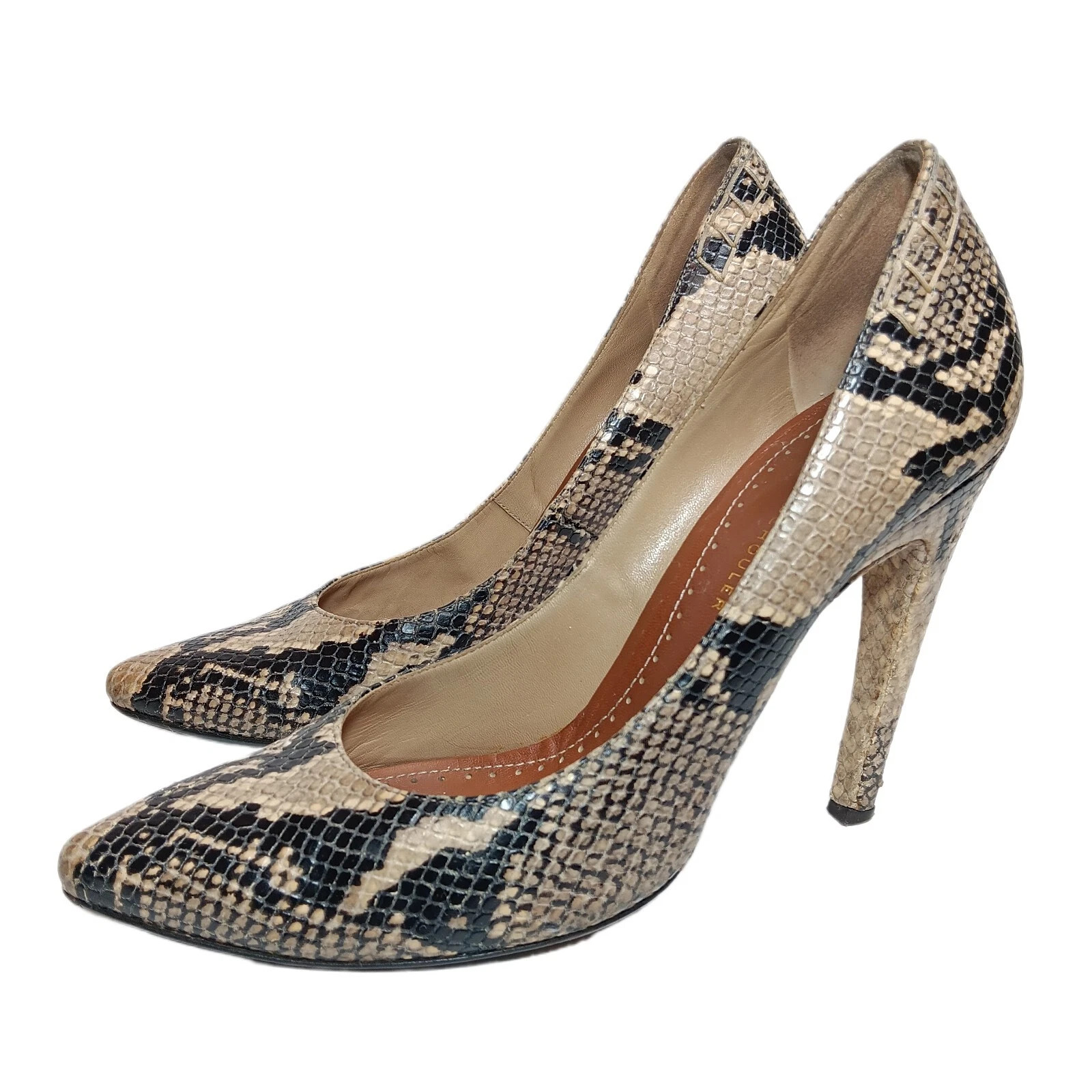 Proenza Schouler Snakeskin Embossed Leather D’Orsay Pumps Size 9 1/2  | eBay | eBay US