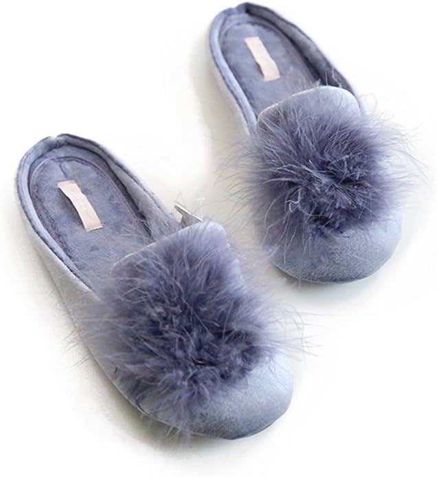 Women's Cozy Velvet Memory Foam House Slippers Non Slip Soles | Amazon (US)