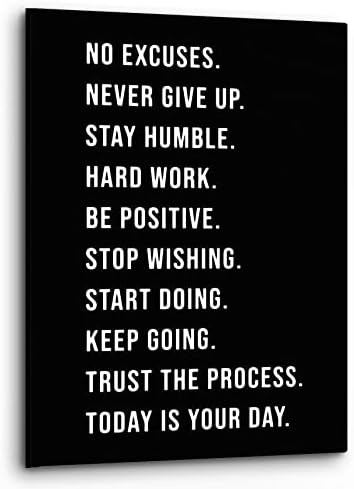 PHAMTE No Excuses Never Give Up Inspirational Workout Wall Art, Motivational Inspirational Print ... | Amazon (US)