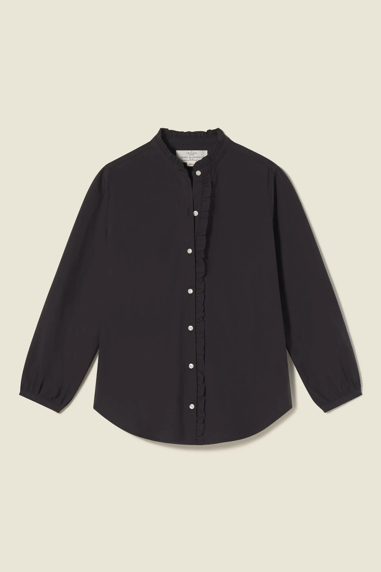 Helena Shirt Black Poplin | TROVATA