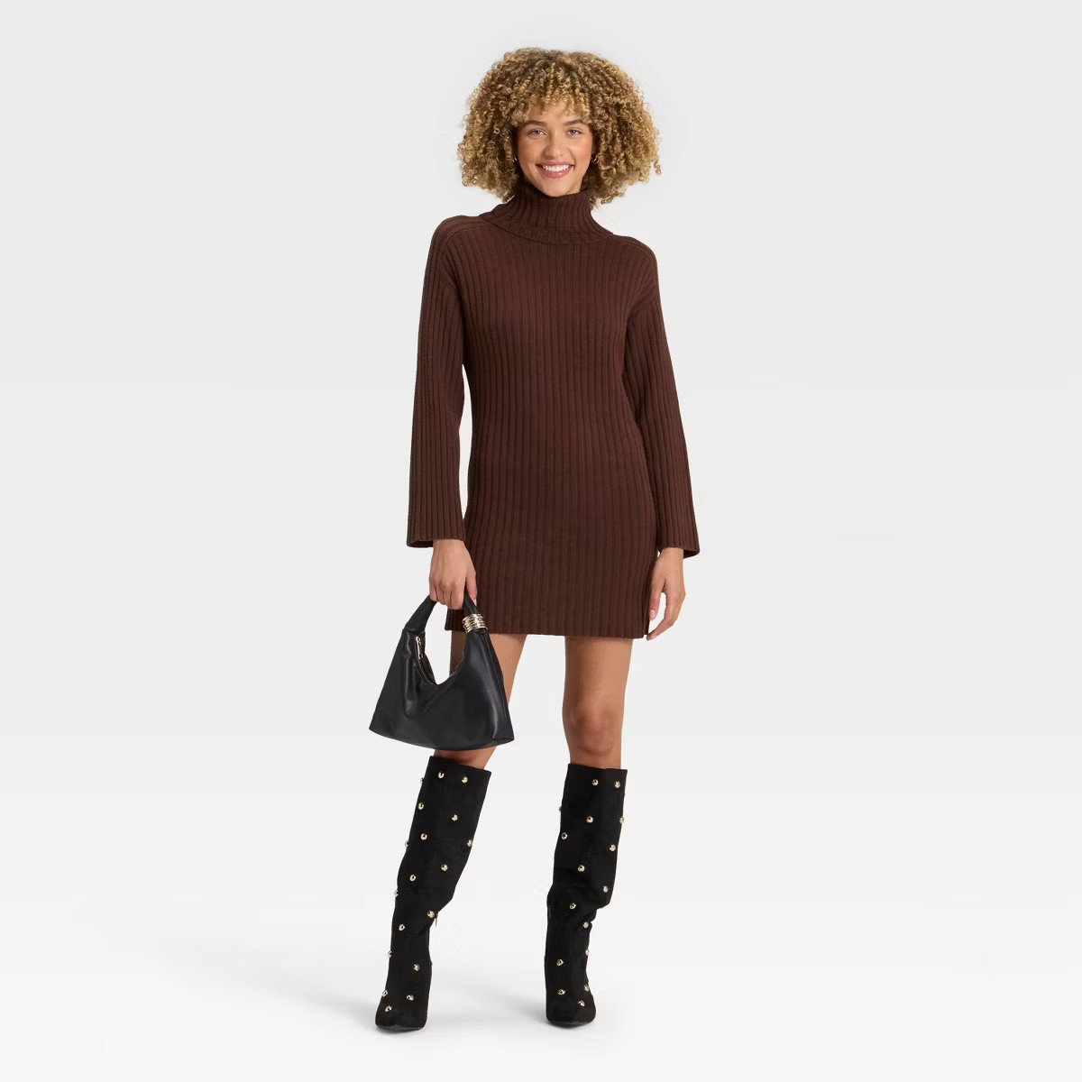 Women's Mini Sweater Dress - A New Day™ Brown M | Target