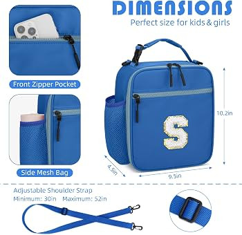 Lunch Box Kids Large Initial Insulated Lunch Bag for Girls | Amazon (US)