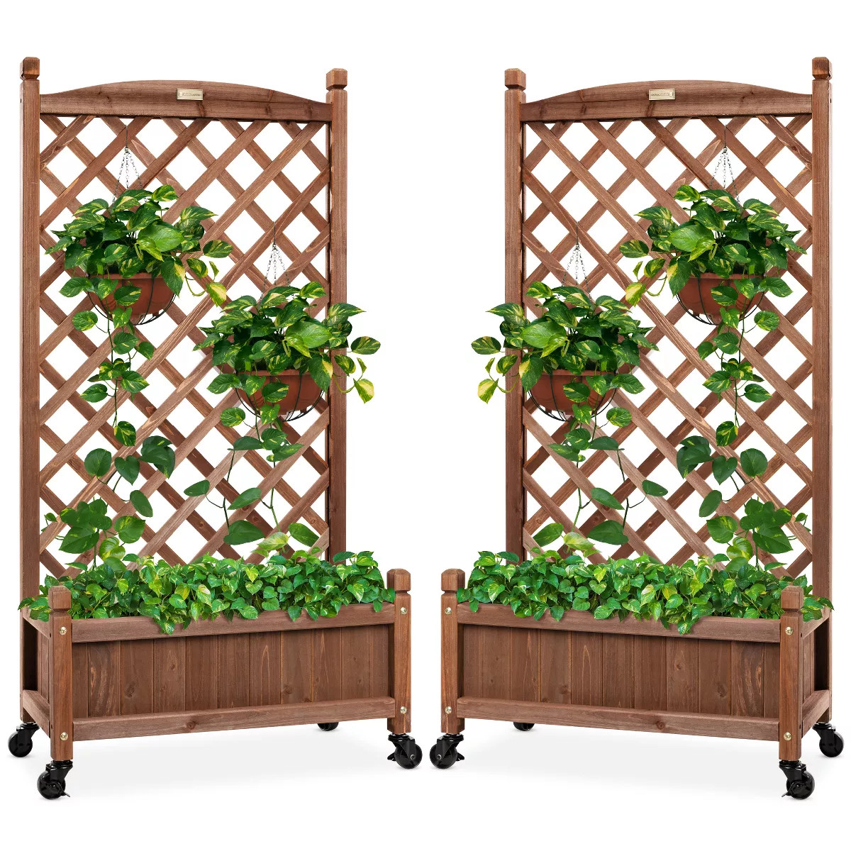Best Choice Products Set of 2 48in Wood Planter Box & Diamond Lattice Trellis, w/ Drainage, Optio... | Target