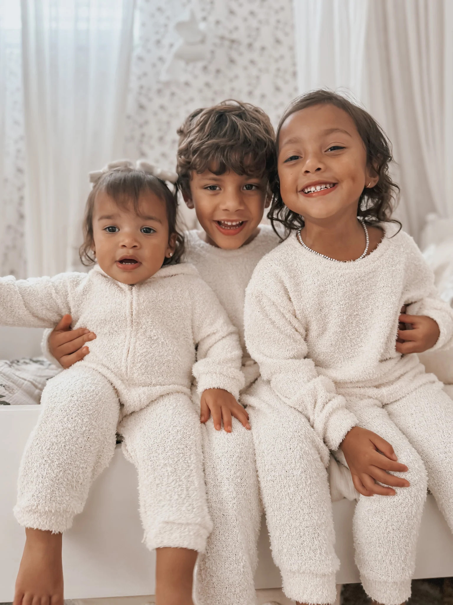 Luna + Luca Cozy Teddy Kid's Set 5-6Y / Cream | Luna + Luca