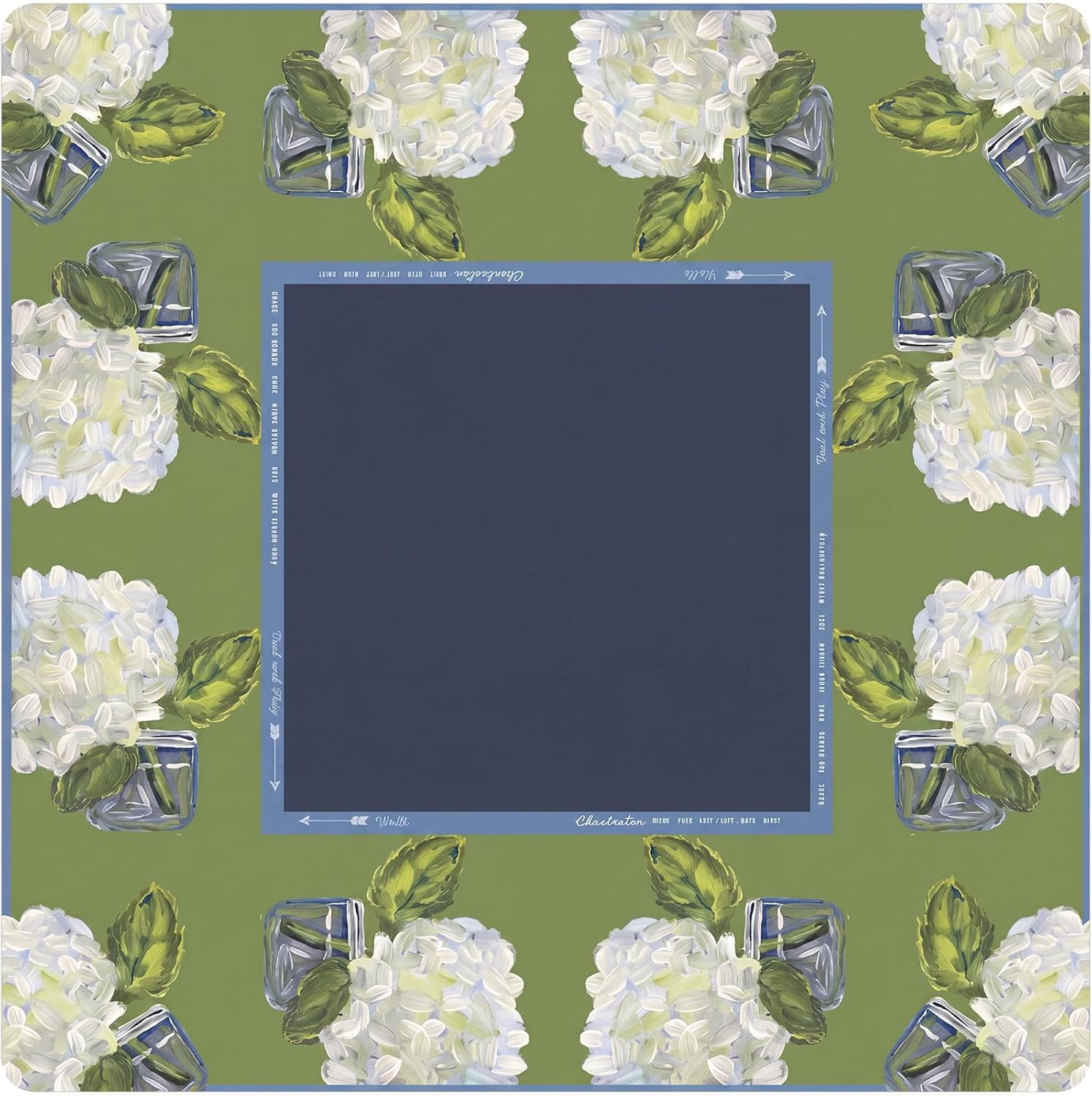 Drydiet American Mahjong Mat for Table 31.5x31.5 Inch, White Hydrangea | Amazon (US)