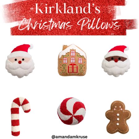 Kirkland’s Christmas pillows.

Christmas decor, holiday decor, holiday pillows, Santa pillow, gingerbread house pillow, candy cane pillow, peppermint sphere pillow, gingerbread man pillow 

#LTKhome #LTKfindsunder50 #LTKHoliday