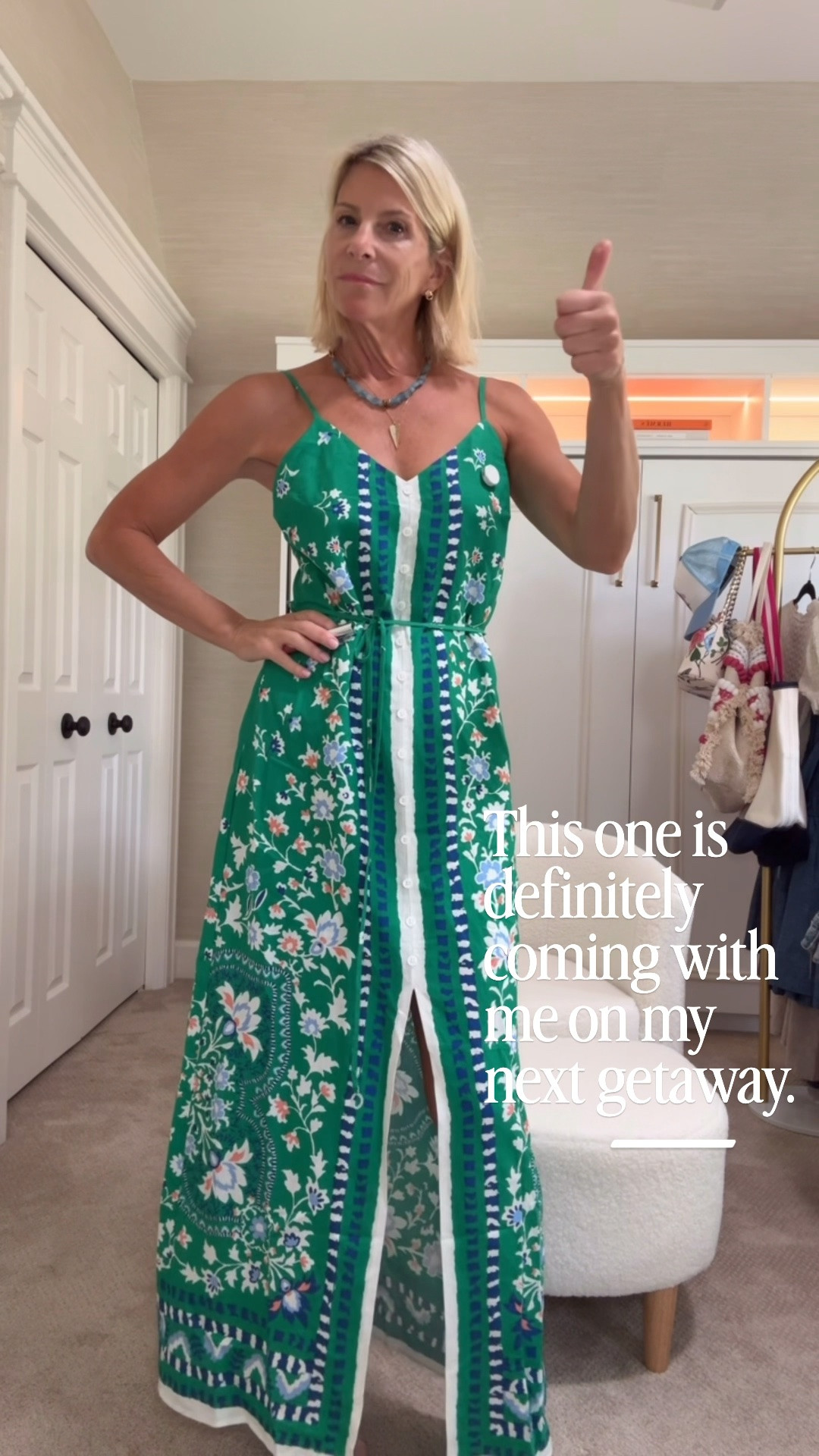 This green floral jumpsuit is such a fun summer find! 💚 I love the vibrant print, flattering waist, and wide-leg silhouette, it feels feminine, effortless, and so easy to dress up for dinner or wear on vacation.

👩‍💻 LTK PRO TIPS
❤️ Heart = Support my posts ;-)
🔖 Save = Get sale & restock alerts for the things you love!
📋 Lists = Keep favorites organized (List ideas: Christmas, Birthdays, and Vacations!)
📲 Share = Send lists and products to a friend (or your daughters like me).
💬 Comment = Ask me anything, and I’ll answer. ;-)

#LTKootd #LTKTravel #LTKOver40