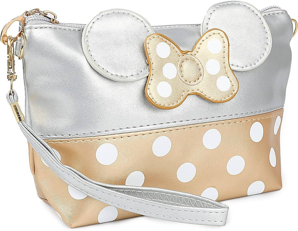GYIPFIPA Cosmetic Bag Mouse Ears Bag with Zipper,Cartoon Leather Travel Makeup Handbag with Ears ... | Amazon (US)