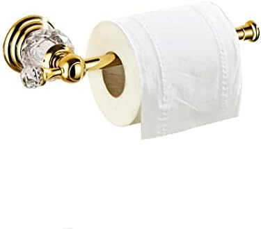 BATHSIR Crystal Toilet Paper Holder, Gold Toilet Roll Holder Modern Bathroom Accessories Zinc All... | Amazon (US)