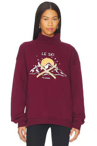 THE UPSIDE Le Ski Clementine Crew Sweatshirt in Maroon from Revolve.com | Revolve Clothing (Global)