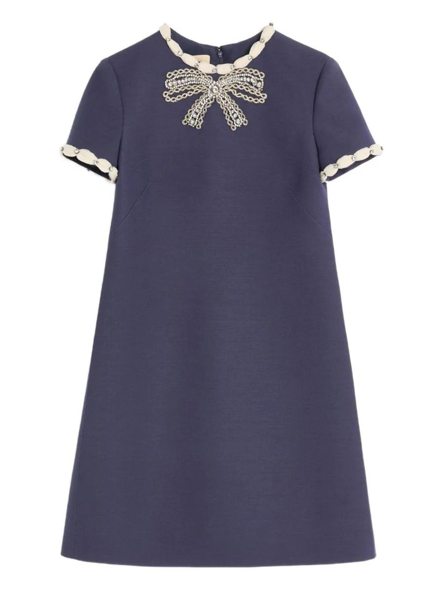 Valentino Garavani Wool And Silk Embroidered Dress | Baltini