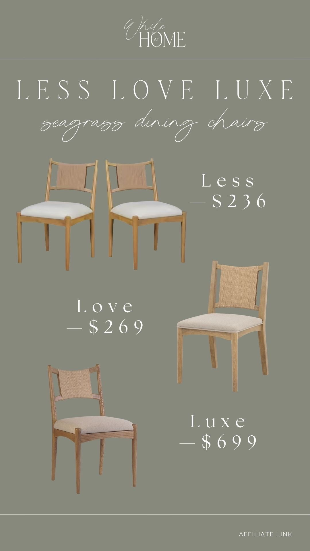 The best less, love, luxe! These seagrass woven back dining chairs are gorgeous. Styles and options at all price points with a high end look no matter which you go for!

#LTKHome