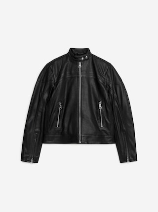 Racer Leather Jacket – Black – Women – ARKET GB | Arket UK