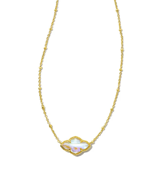 Abbie Gold Pendant Necklace in Iridescent Abalone | Kendra Scott