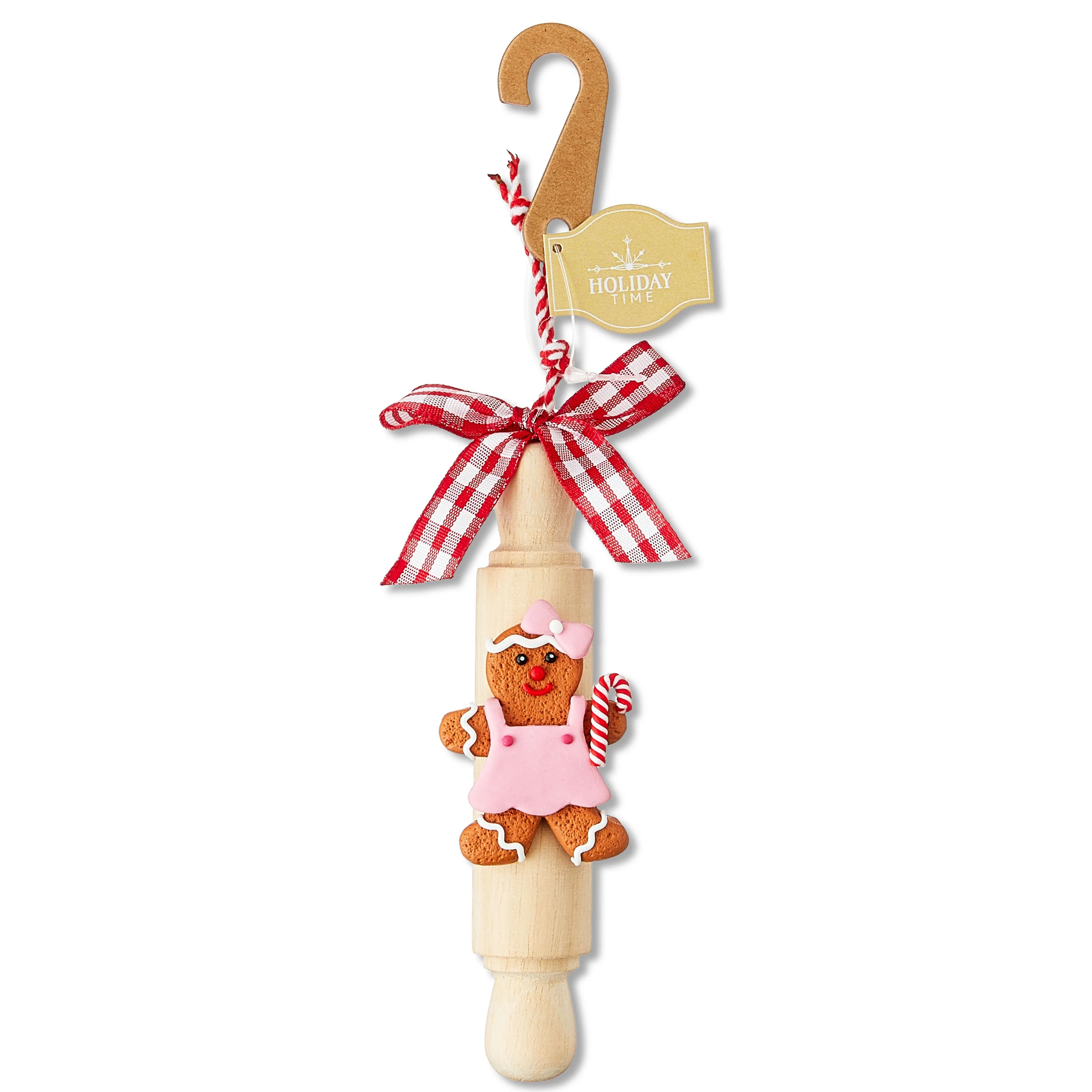 Multicolor Gingerbread Girl Rolling Pin Christmas Ornament, 6", by Holiday Time | Walmart (US)