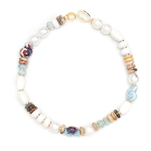 nakamol Seaside Blue Multi-Color Bead Necklace | Amazon (US)