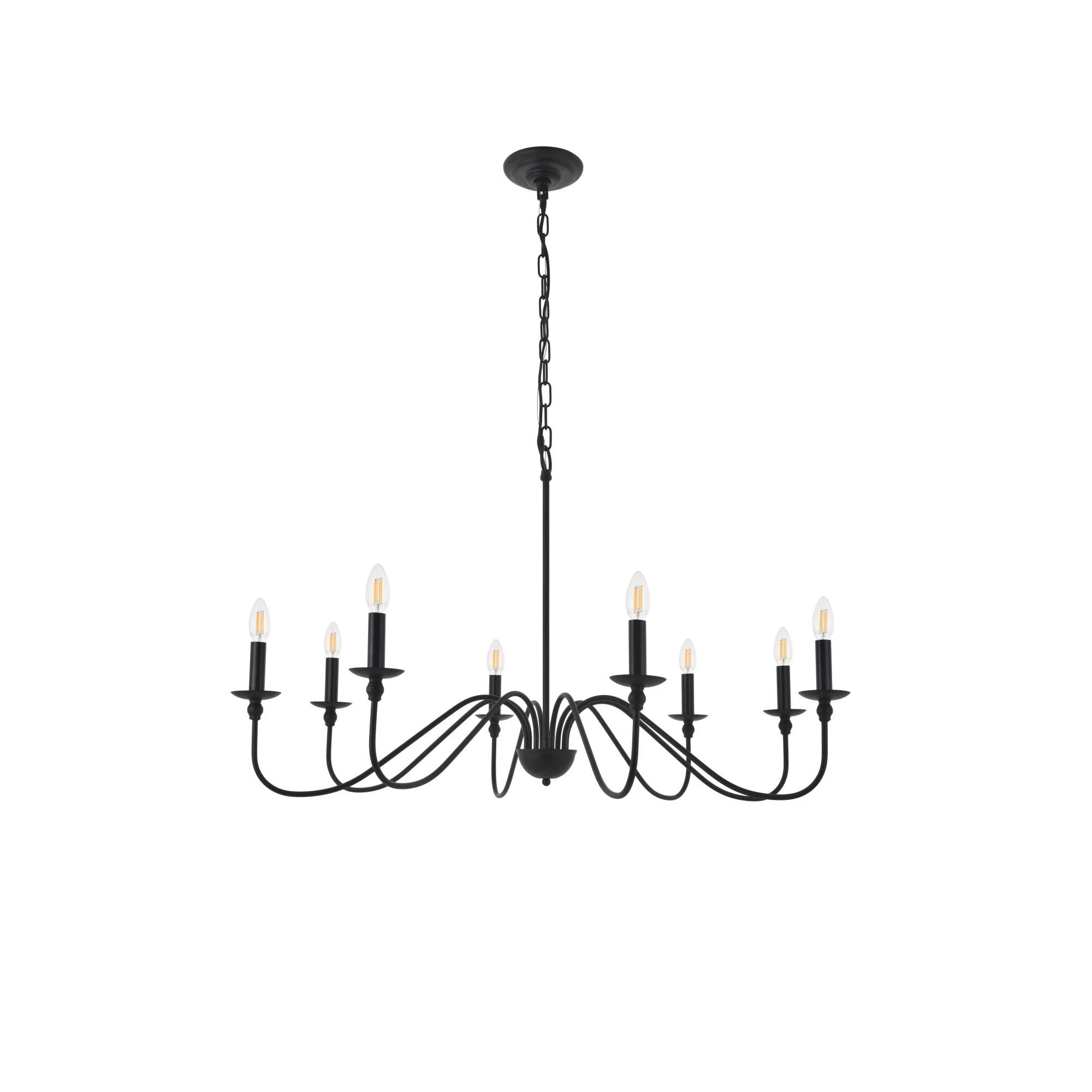 Rohan 42 Inch 8 Light Chandelier by Elegant Lighting | 1800 Lighting