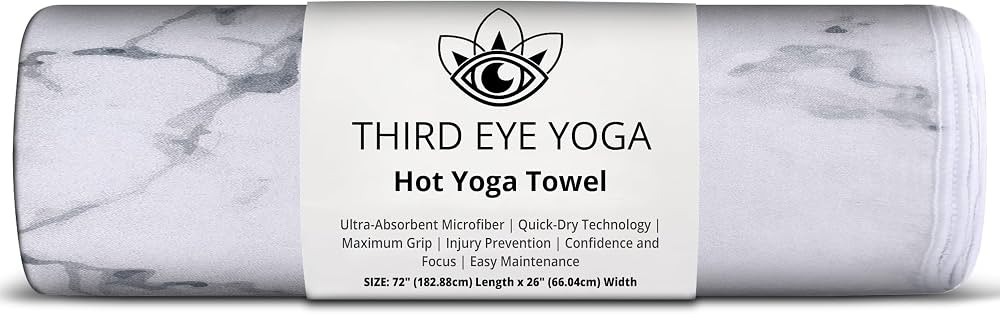 Third Eye Yoga - Hot Yoga Towel For Mat Absorbent Yoga Towels for Hot Yoga Non Slip Quick Drying ... | Amazon (US)