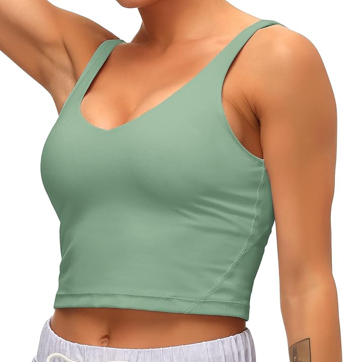 Dragon Fit Sports Bra for Women Longline Padded Bra Yoga Crop Tank Tops Fitness Workout Runni... | Amazon (US)