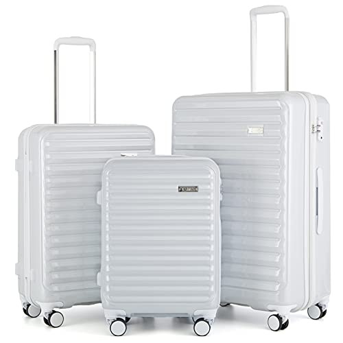 Coolife Luggage Suitcase 3 Piece Set expandable (only 28”) ABS+PC Spinner suitcase with TSA Loc... | Amazon (US)