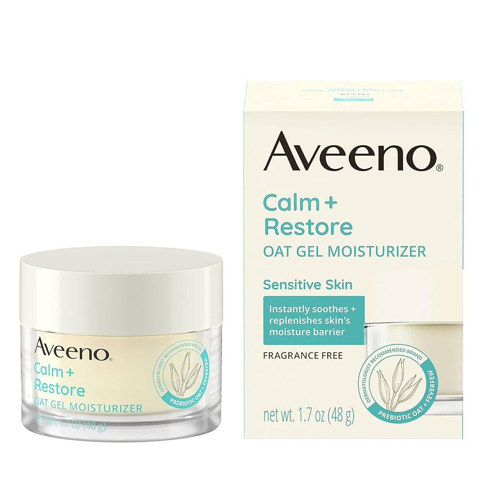 Aveeno Calm + Restore Oat Gel Facial Moisturizer for Sensitive Skin, Fast-Absorbing, Soothing Lig... | Amazon (US)