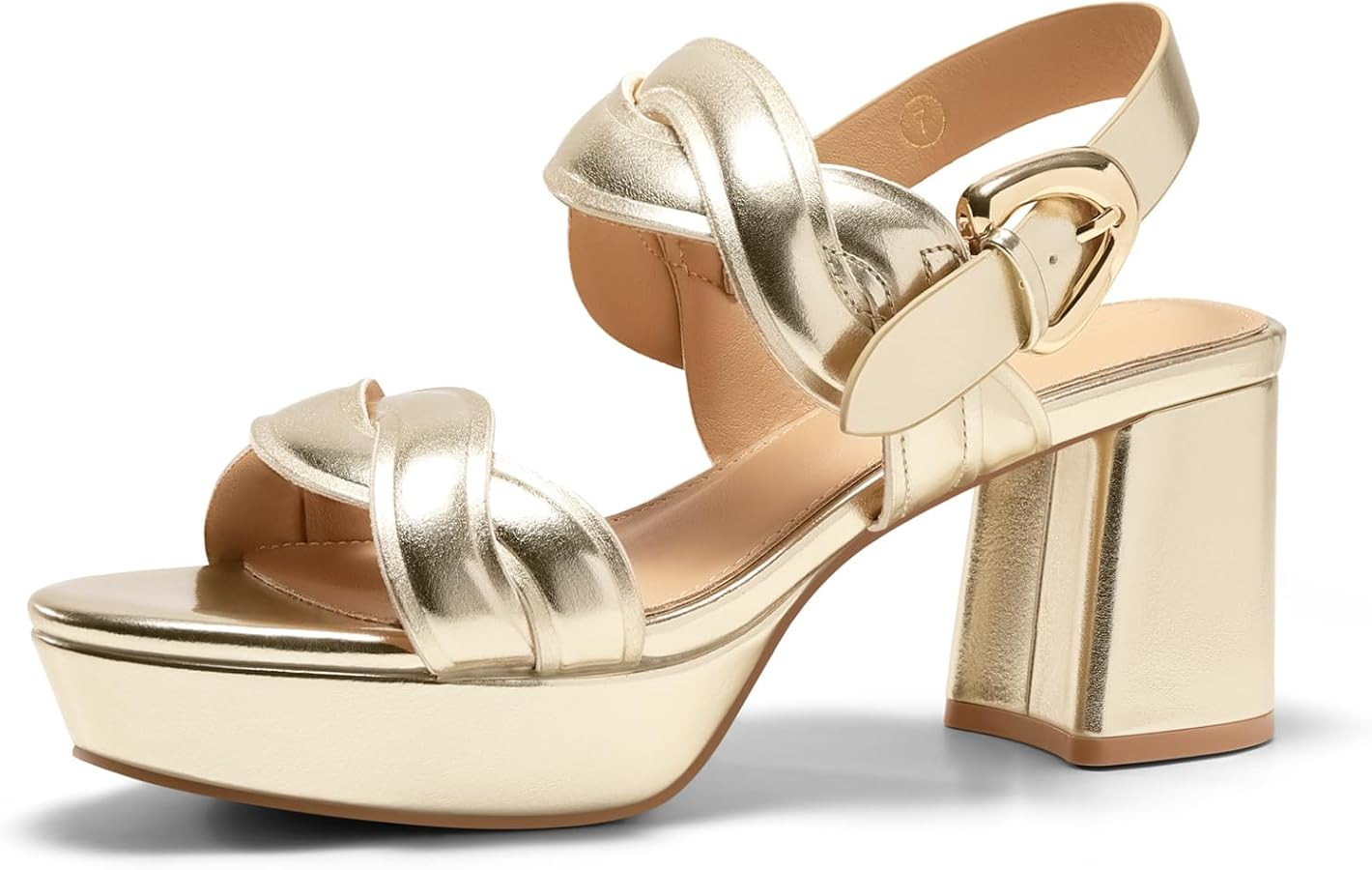 Coutgo Womens Platform Chunky Heels Sandals Open Toe Ankle Strap Summer Dress Beach Shoes | Amazon (US)