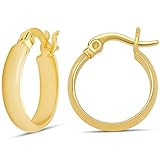 Amazon Essentials 14K Gold Plated Chunky Rounded Hoop 15mm, Yellow Gold | Amazon (US)
