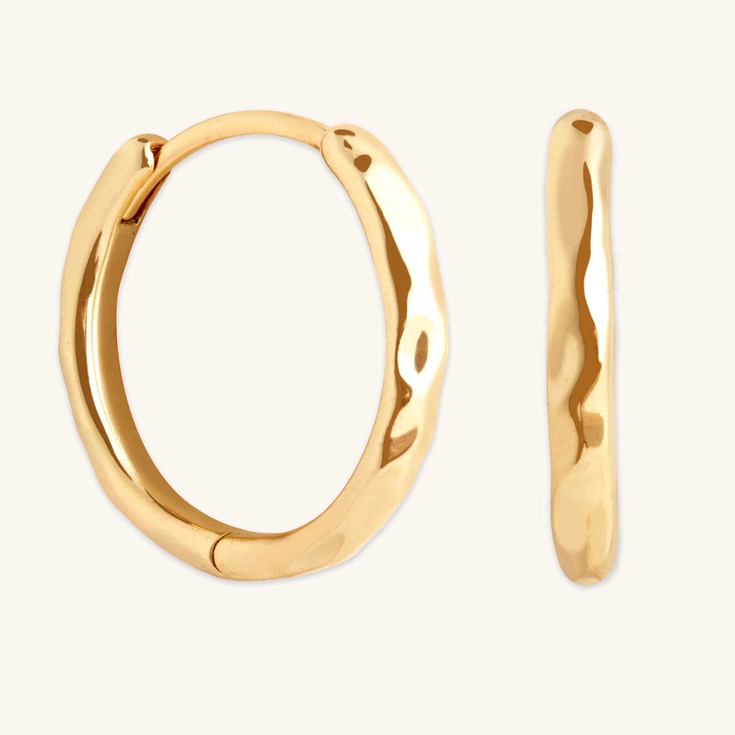 Molten Textured Hoops in Gold | Astrid & Miyu UK