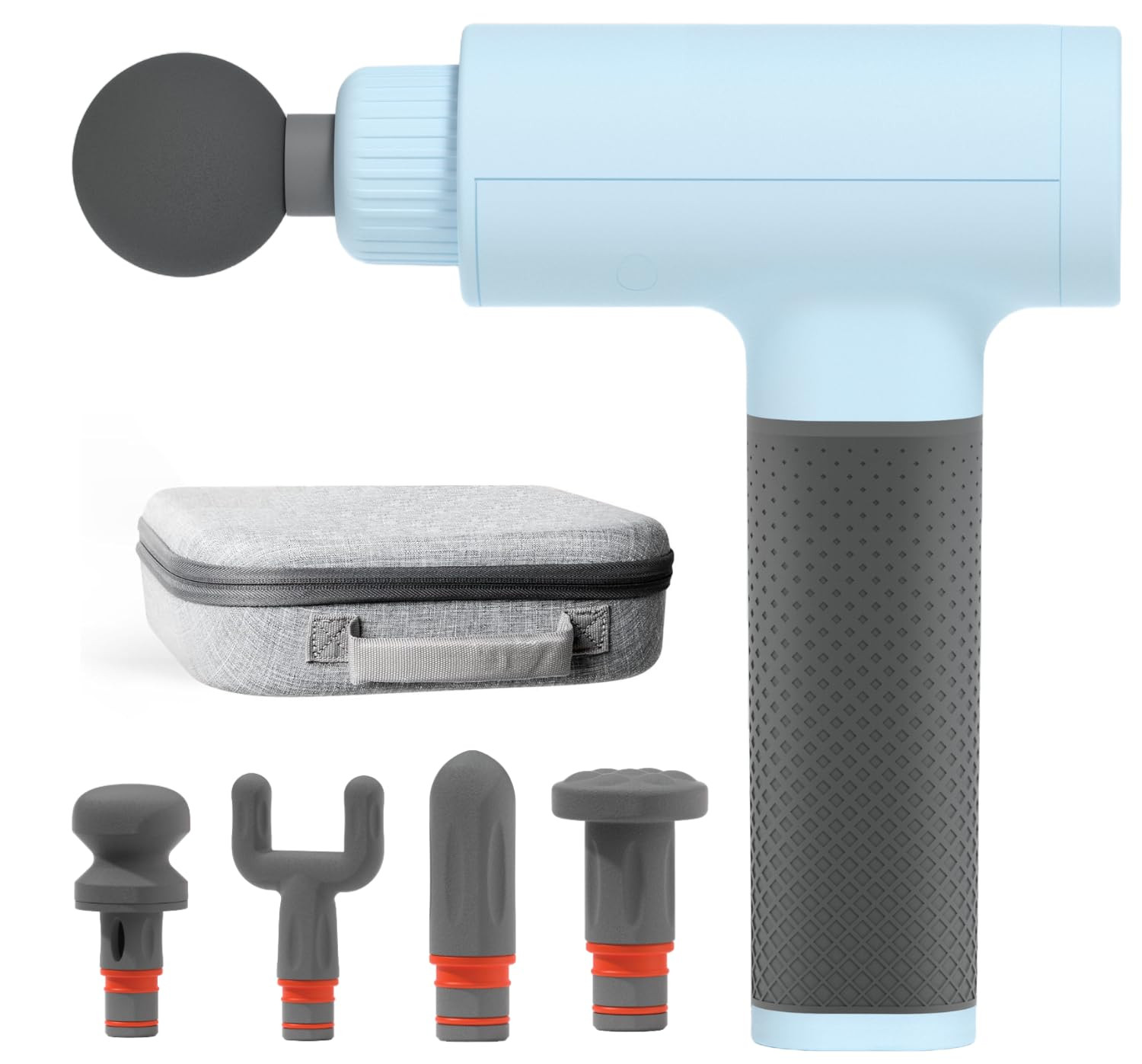 Sharper Image Powerboost Massage Gun Version 3.0 - with Attachments, Quiet Motor, Ergonomic Grip, 6-Speed Lightweight Percussion Massager, Deep Tissue Full Body Muscle Recovery & Pain Relief - Blue | Amazon (US)