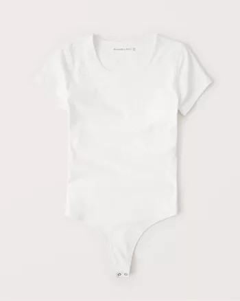 Abercrombie & Fitch Womens Short-Sleeve Crewneck Bodysuit in White - Size XXS | Abercrombie & Fitch US & UK