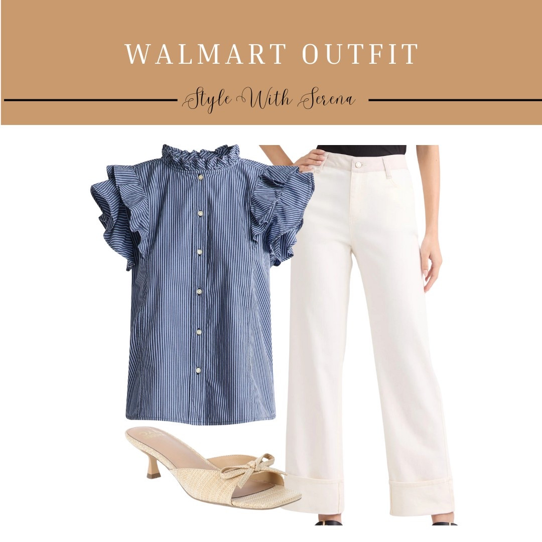 Walmart outfit, Walmart fashion, Walmart finds, looks for less, white jeans, white denim, kitten heels 

#LTKFindsUnder50 #LTKOver40 #LTKStyleTip