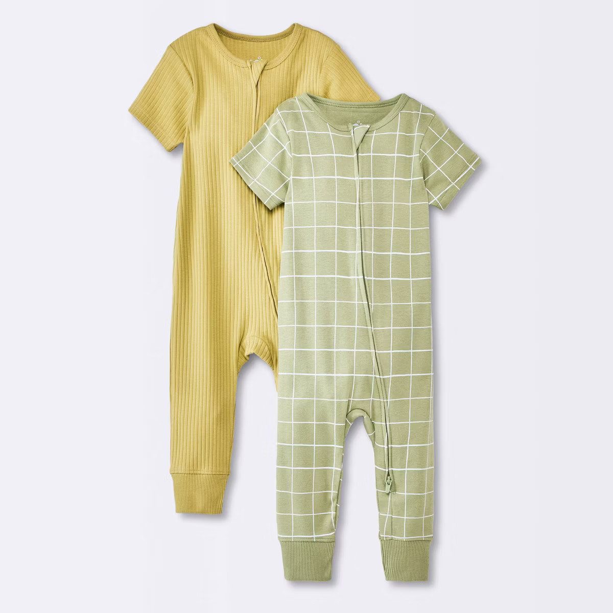 Baby 2pk Short Sleeve Wide Ribbed Romper - Cloud Island™ | Target