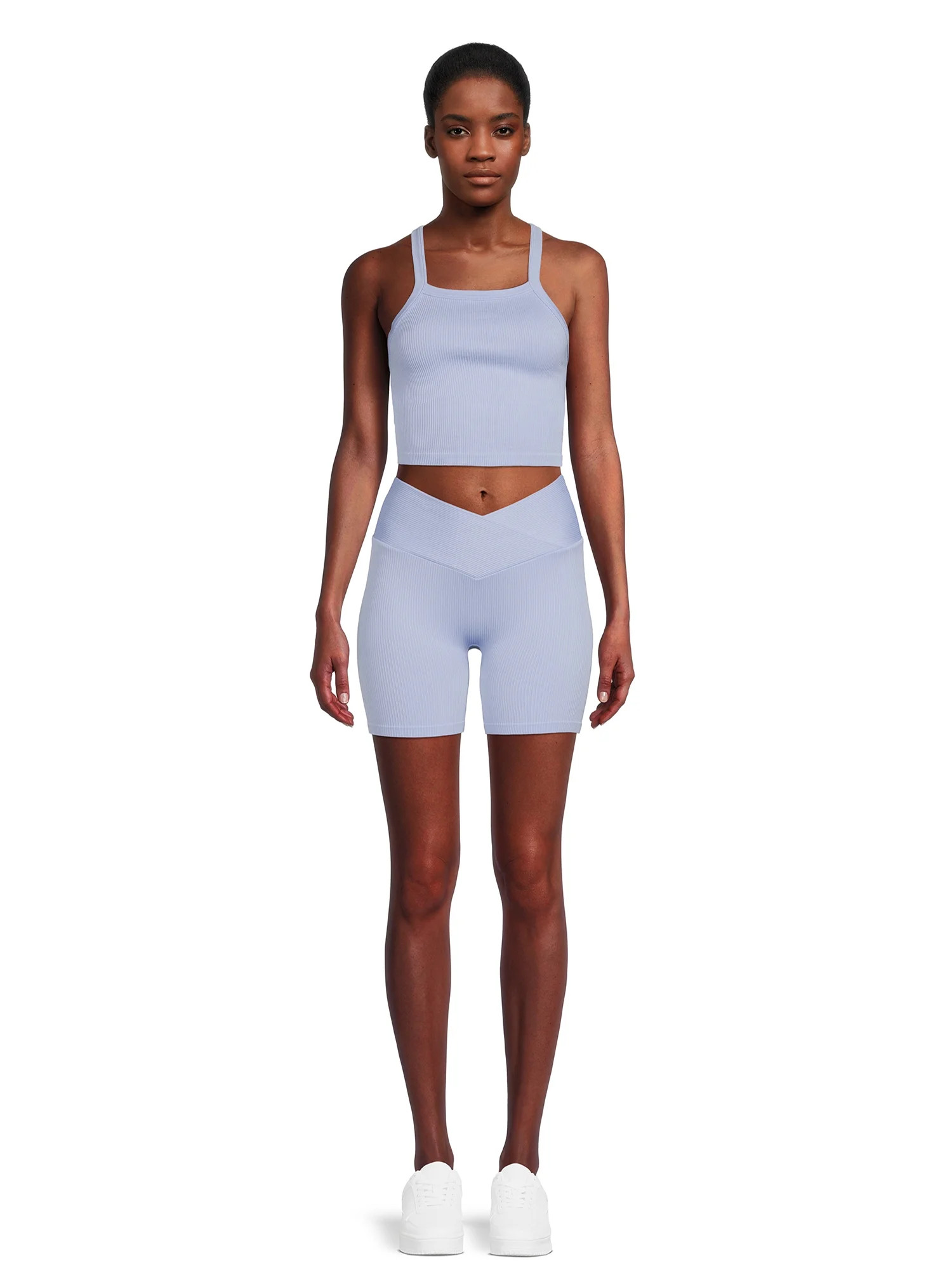 No Boundaries Juniors' Seamless Tank Top and Shorts Set, 2-Piece | Walmart (US)