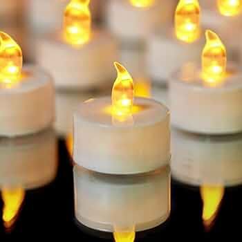 YIWER Battery Tea Lights Candles - 5 pcs LED Tea Lights 200 Hours(Warm Yellow) | Amazon (US)