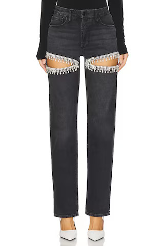 Good American Good Icon Straight Diamond Jeans in Black376 from Revolve.com | Revolve Clothing (Global)