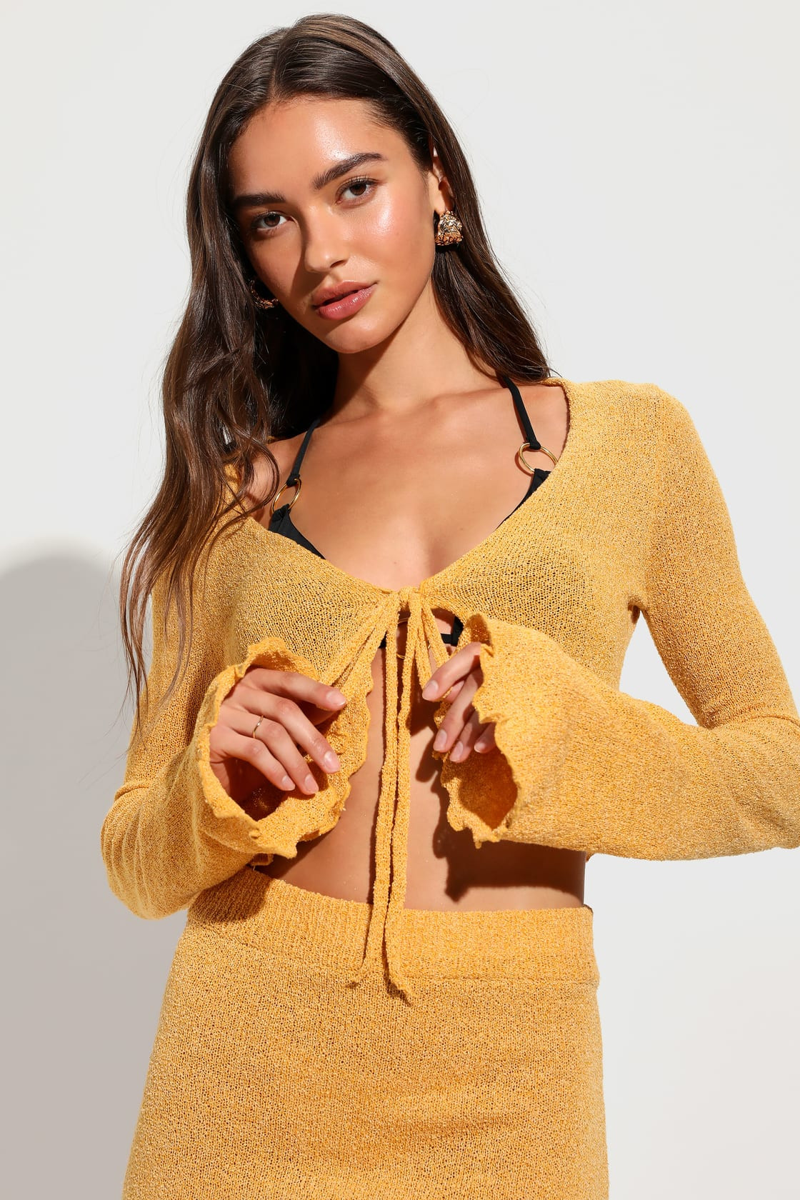 Vibrant Destination Golden Yellow Two-Piece Maxi Swim Cover-Up | Lulus